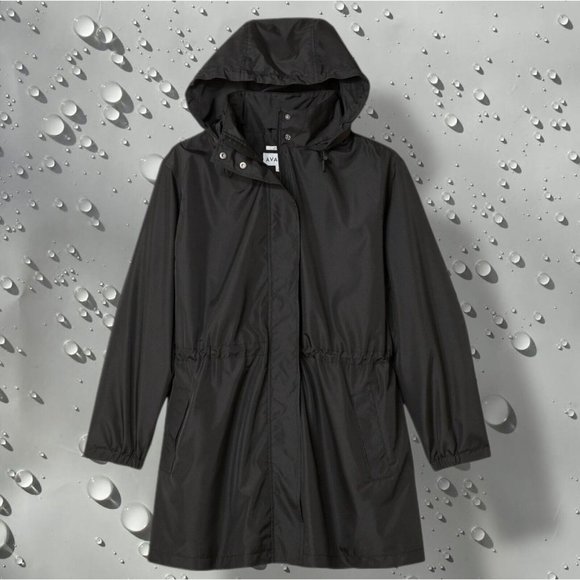 Ava & Viv Jackets & Blazers - AVA & VIV Jacket Womens Black Windbreaker Rain Hooded Shell Outdoors sz 1X